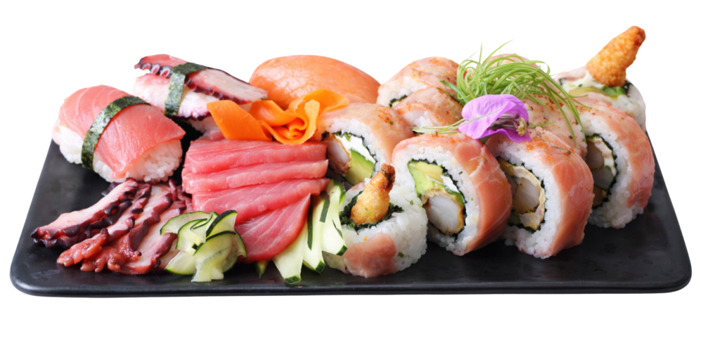 Tabla Mareas Premium (10 Rolls + Sashimi + Nigiri)