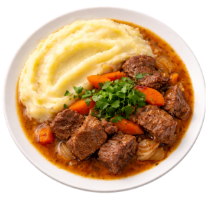Puré de Papas con Carne al jugo