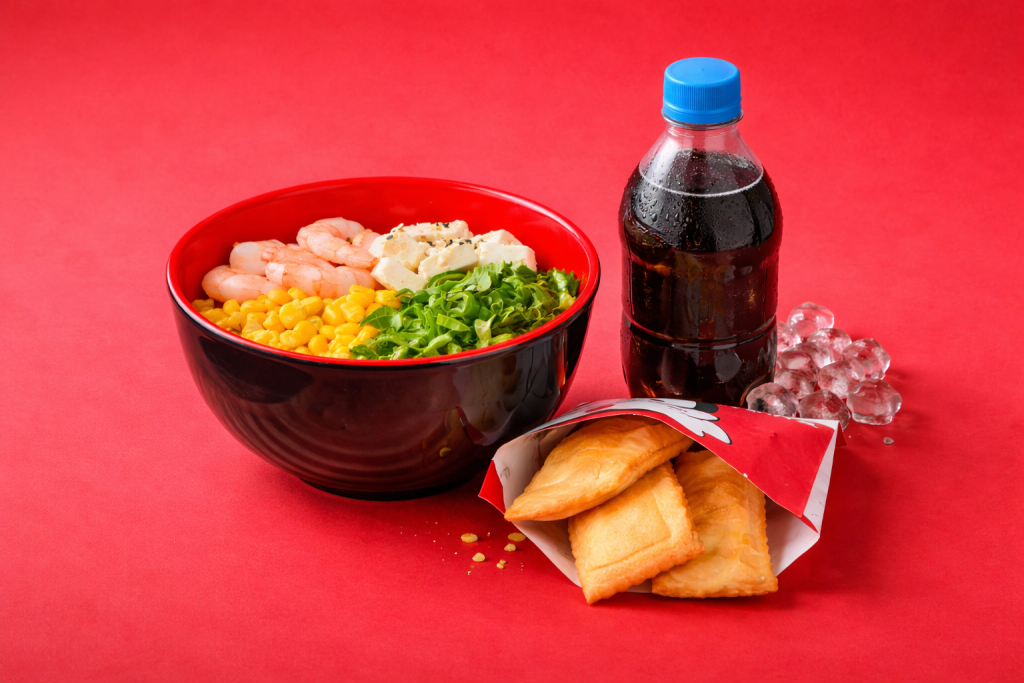 Combo Bowl · Gohan + empanaditas + bebida
