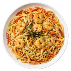 Pasta Oriental con Camarones